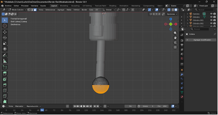 Cortar mitad de esfera
