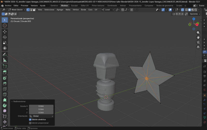 Extruir la estrella para dar volumen