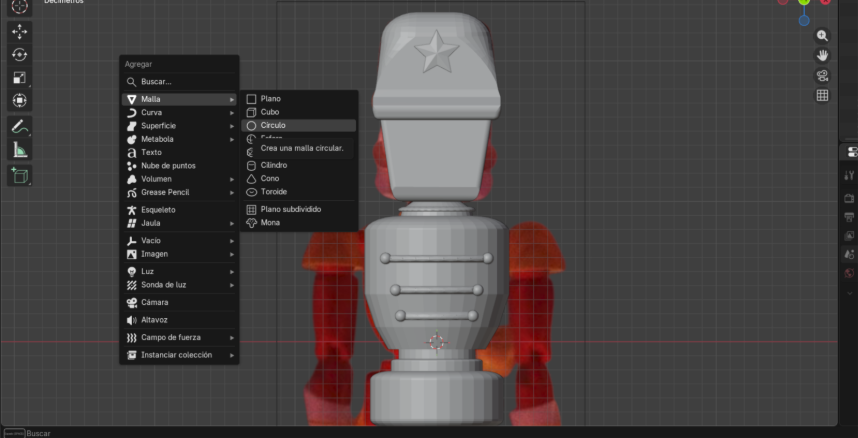 Inserción de primitiva: Circulo (Oreja)