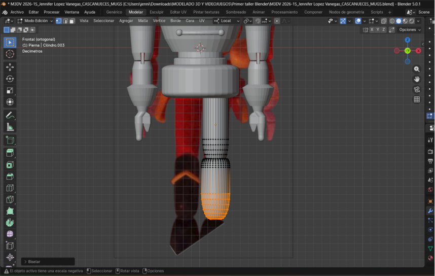 Inserción de primitiva: Cilindro (Bota) y biselado