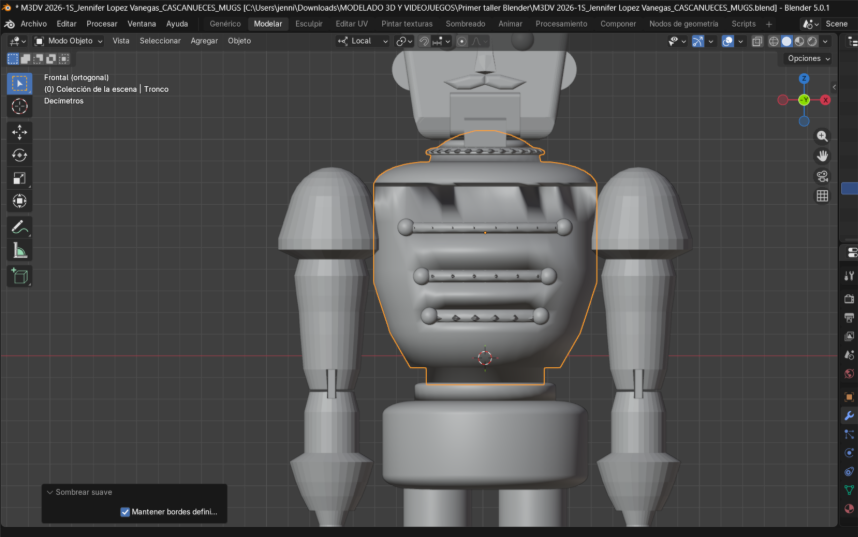 Tronco con sombreado suave