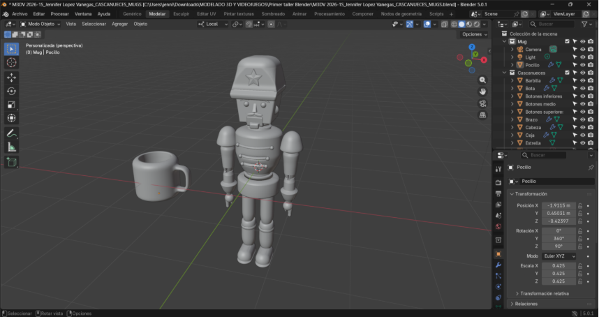 Cascanueces y Mug en la misma escena