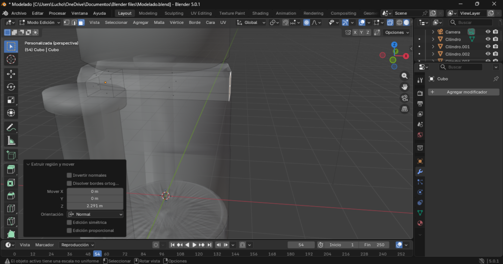 Extrusion de cara posterior