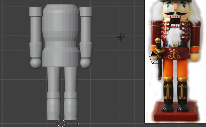 cómo modelar un Soldado Cascanueces en Blender