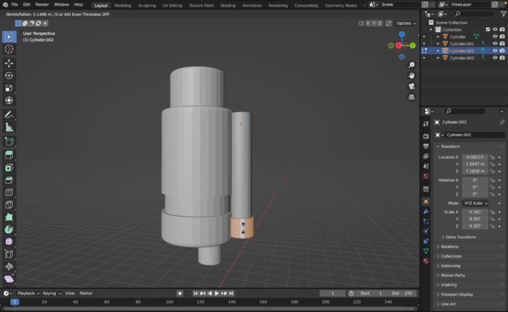 Figuras 4. Integración de hombreras semiesféricas y manos para completar la estructura de los brazos.