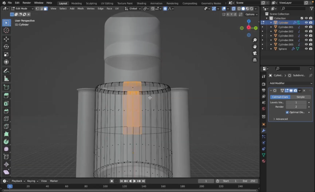 Figuras 6. Detalle del proceso de extrusión negativa para crear la cavidad de la boca en la cabeza.