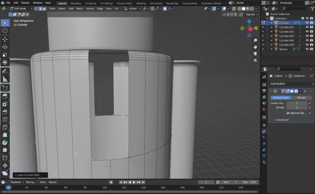 Figuras 6. Detalle del proceso de extrusión negativa para crear la cavidad de la boca en la cabeza.