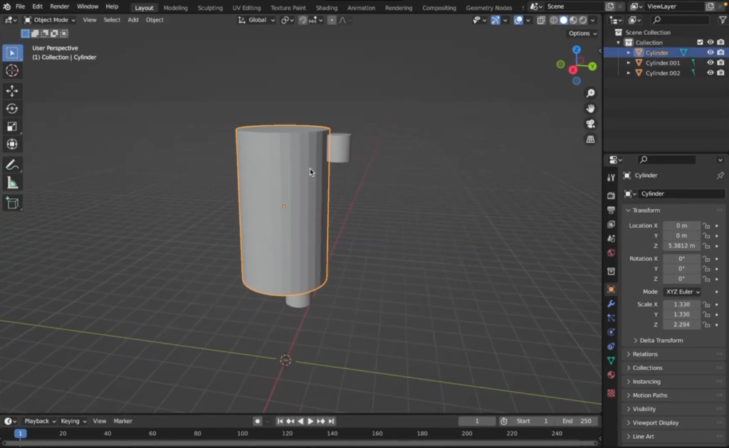 Figura 2. Bloqueo de las extremidades derechas y aplicación del modificador Mirror para duplicar la geometría.