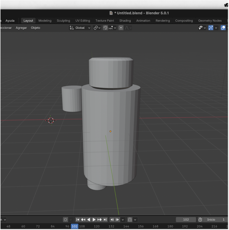 Biselado de la cara inferior del cilindro para completar la forma redondeada de la cabeza.