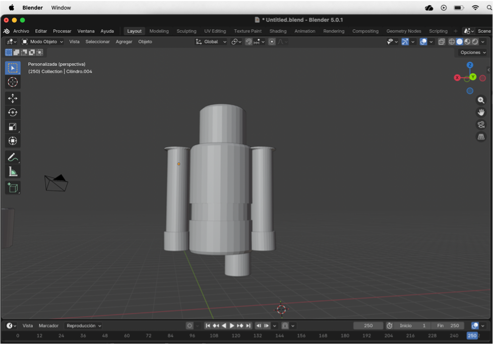 Duplicación del brazo para colocarlo en el lado izquierdo del cuerpo.