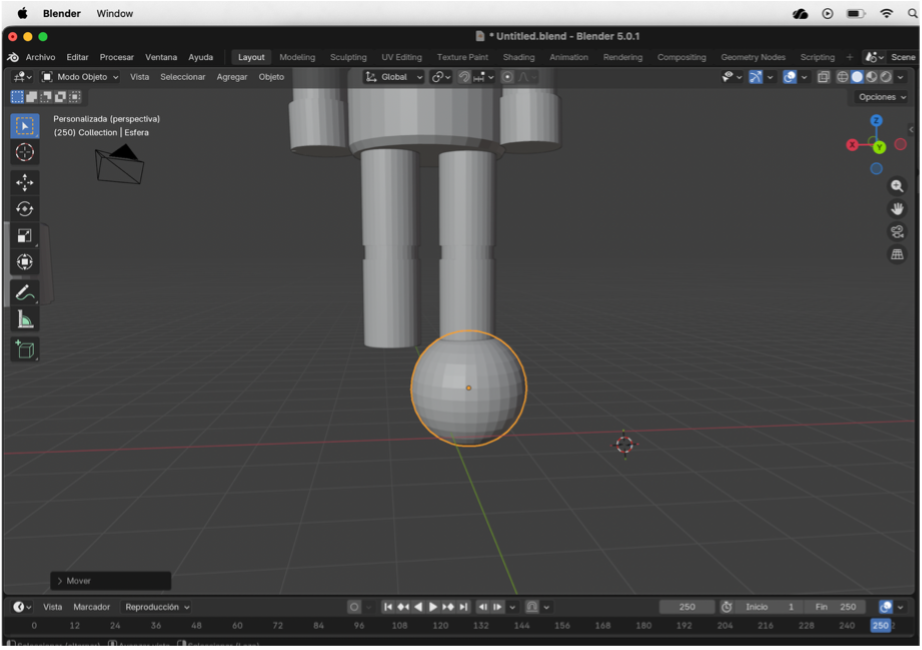 Inserción de una esfera para comenzar a modelar el zapato.