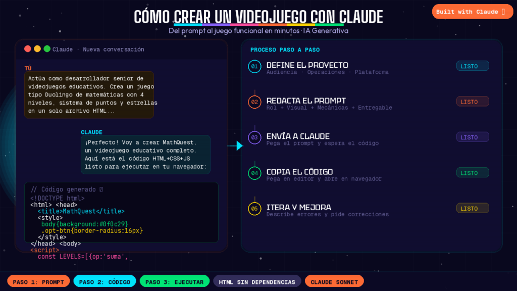 Imagen del paso a paso de como crear videojuego