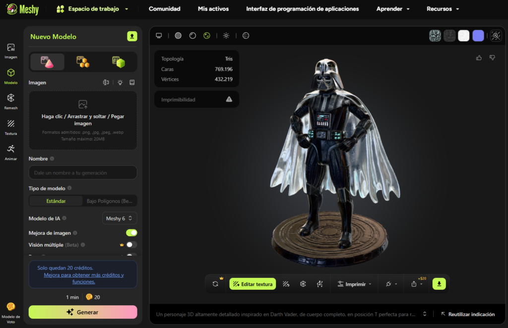 modelo 3d guerreo oscuro