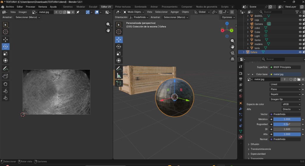 Figura 34. Visualización en editor UV, del modelado