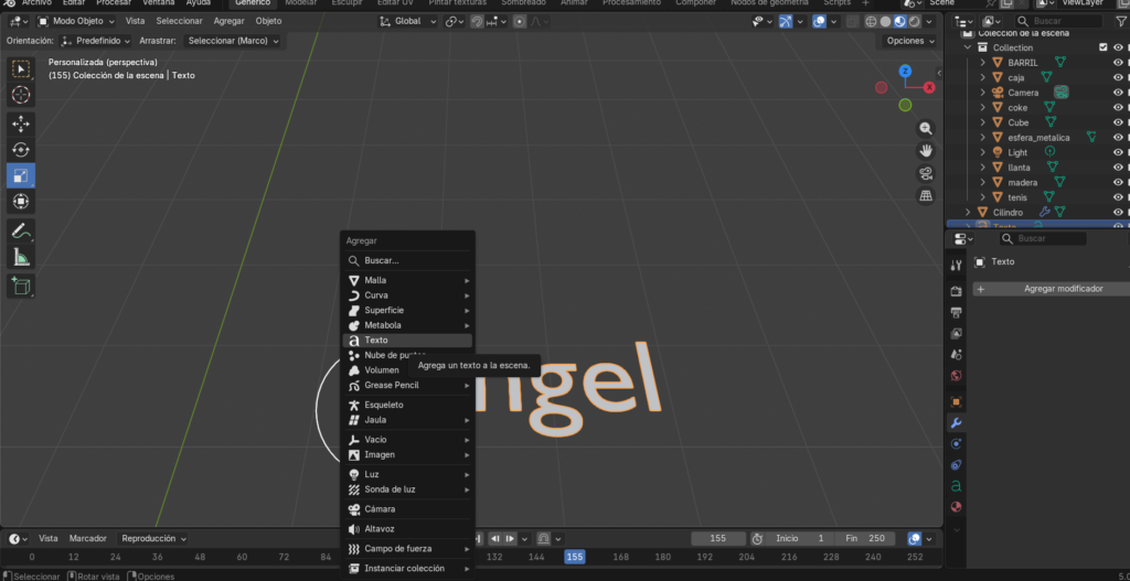 Figura 42. Creación de texto