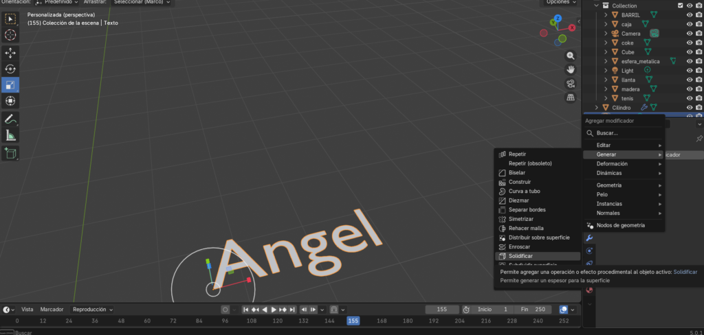 Figura 43. Propiedad de solidificar