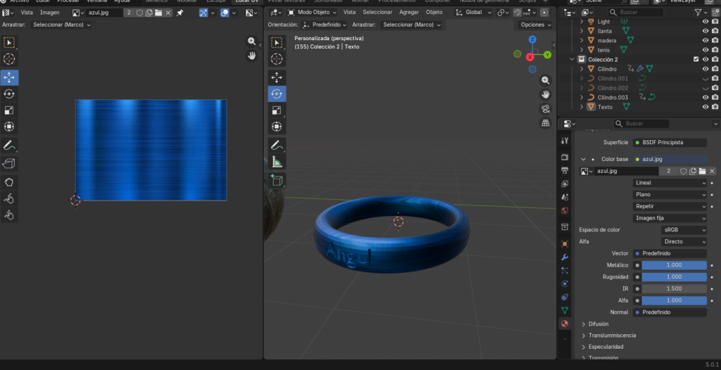 Figura 54. Aplicación de materiales