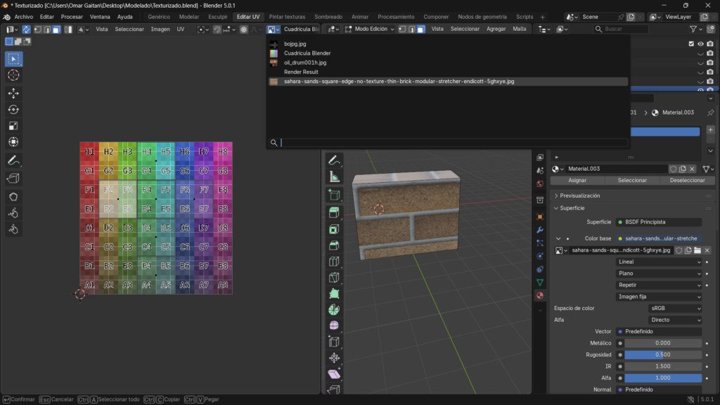 Aplicación del texturizado d
