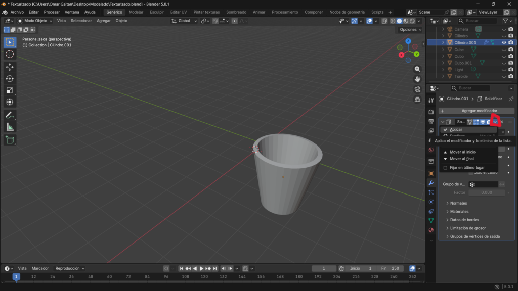 Aplicando la modificación de la maceta
