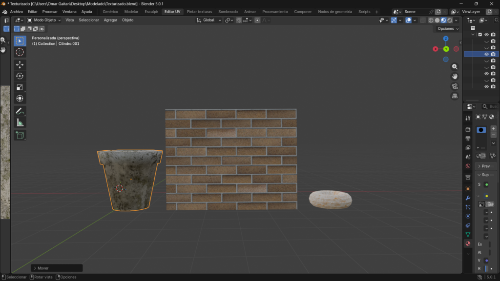 Texturizado de los 3 modelos