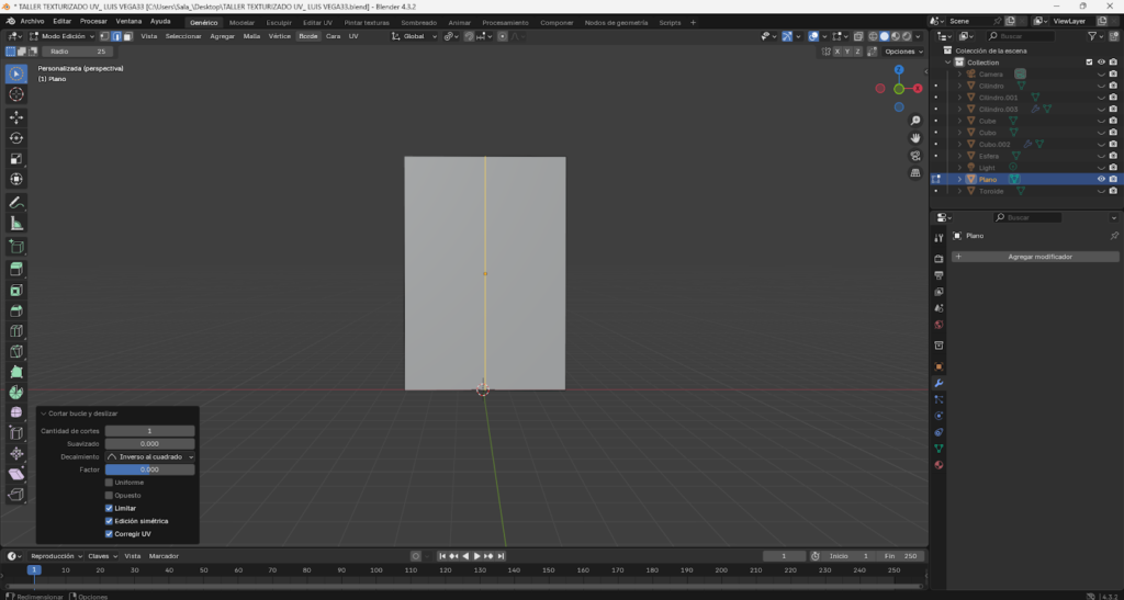 Desarrollo de un paquete de Doritos en Blender utilizando un plano base con múltiples subdivisiones, extrusión de bordes y aplicación del modificador Solidify. Se implementa dinámica de ropa con presión para simular el inflado del empaque, ajuste de gravedad y aplicación del modificador Cloth. Finalmente, se realiza el mapeado UV y adaptación manual de la textura para lograr un acabado visual realista del producto.
