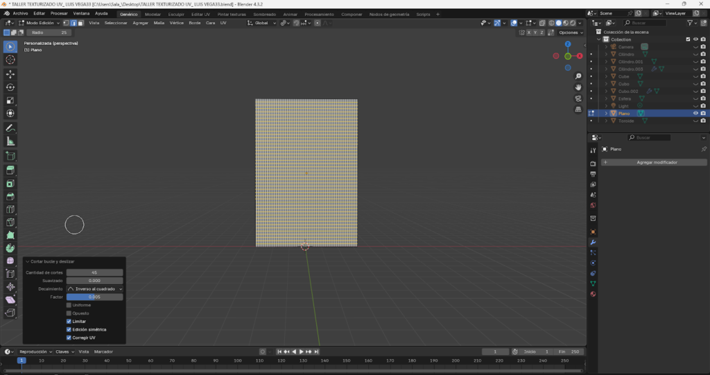 Desarrollo de un paquete de Doritos en Blender utilizando un plano base con múltiples subdivisiones, extrusión de bordes y aplicación del modificador Solidify. Se implementa dinámica de ropa con presión para simular el inflado del empaque, ajuste de gravedad y aplicación del modificador Cloth. Finalmente, se realiza el mapeado UV y adaptación manual de la textura para lograr un acabado visual realista del producto.