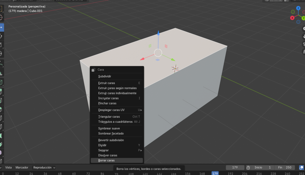 Figura 3. Apertura del cubo