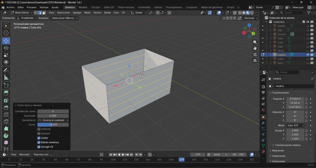Figura 6. Cortes del modelo