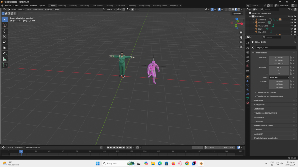 Solución al error de texturas moradas en Blender mediante la reasignación manual de materiales originales tras pasar por Mixamo