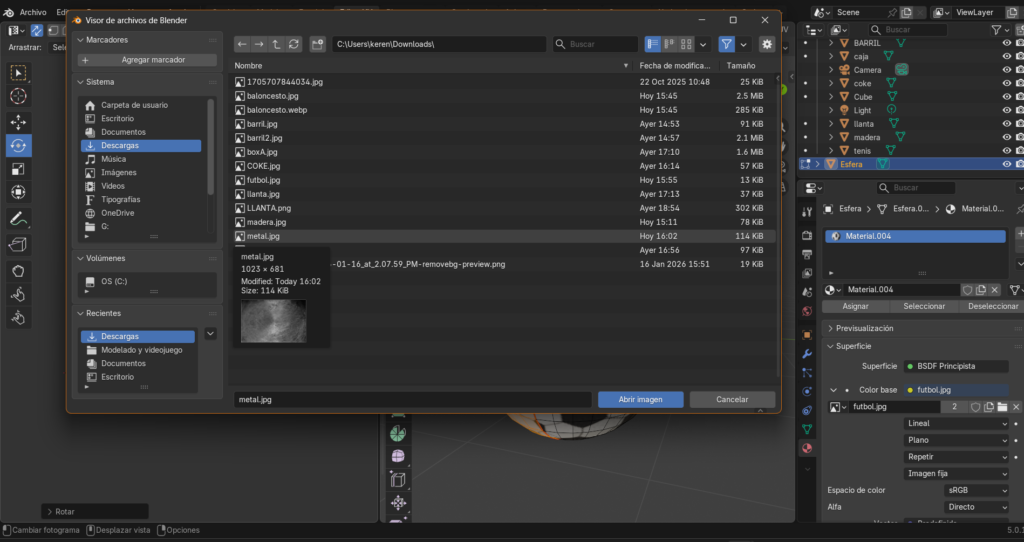Figura 33. Aplicación del material, al modelado