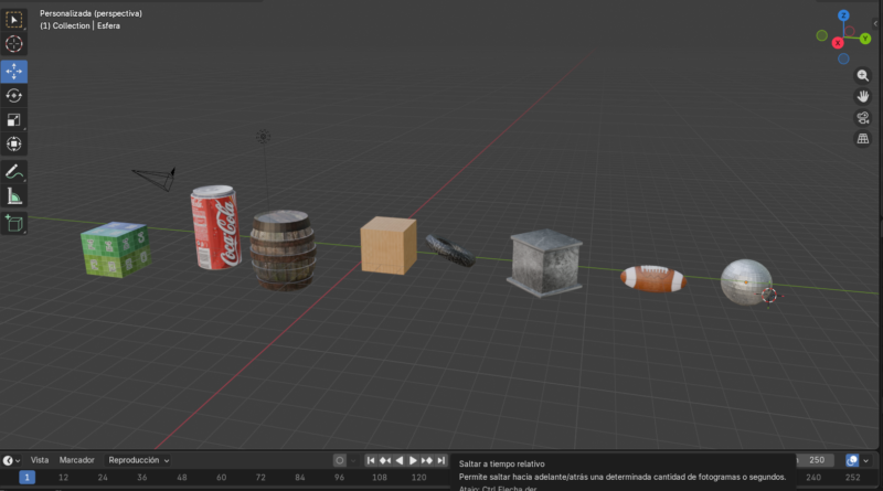 Modelado de Objetos 3D en Blender: Caja Metálica, Balón de Fútbol Americano y Bola de Disco final
