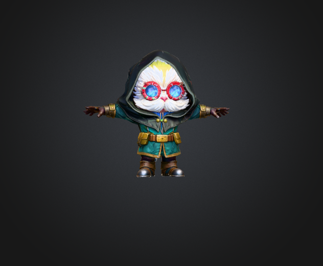 Heimerdinger personaje estilo Arcane generado con Meshy AI