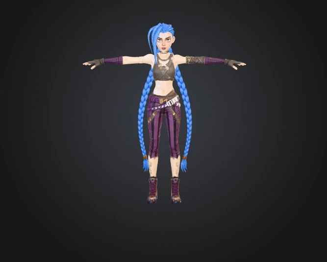 Jinx personaje estilo Arcane generado con Meshy AI