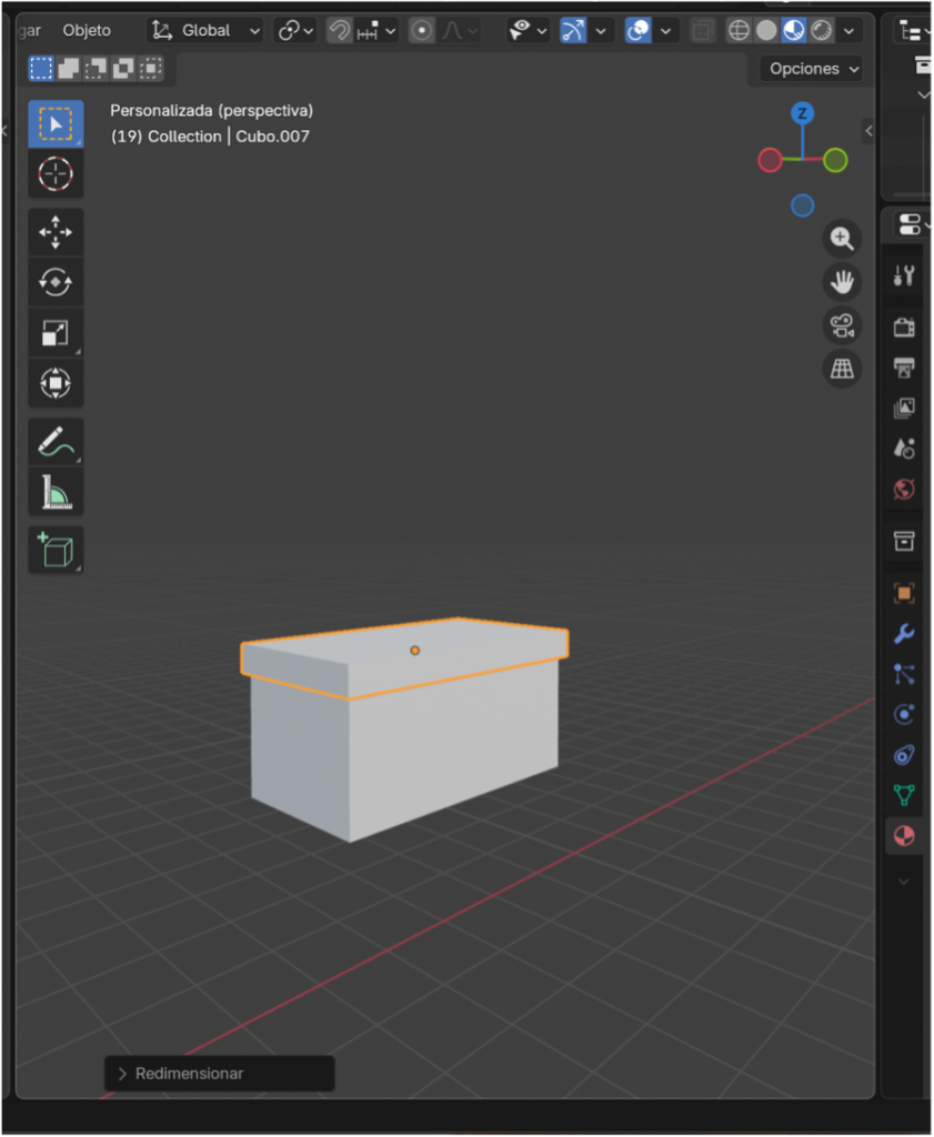 Segundo cilindro ajustado para crear la tapa.
