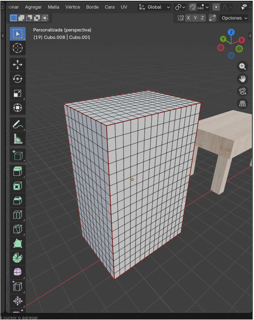 Selección de bordes y marcado de costuras para el mapeo UV.