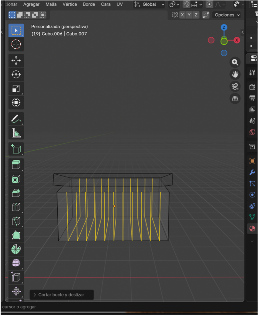 Cortes verticales agregados en la superficie de la caja.