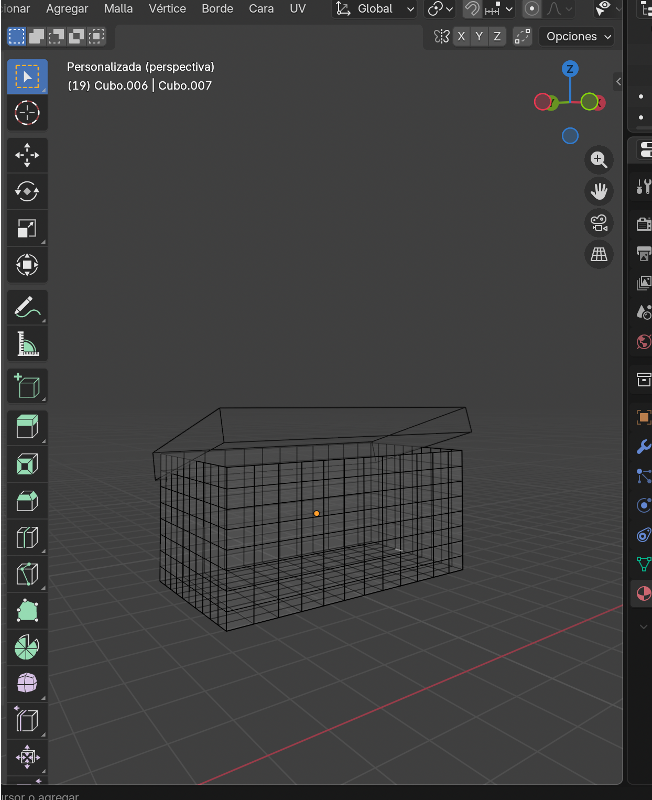 Cortes horizontales aplicados para dividir la malla.