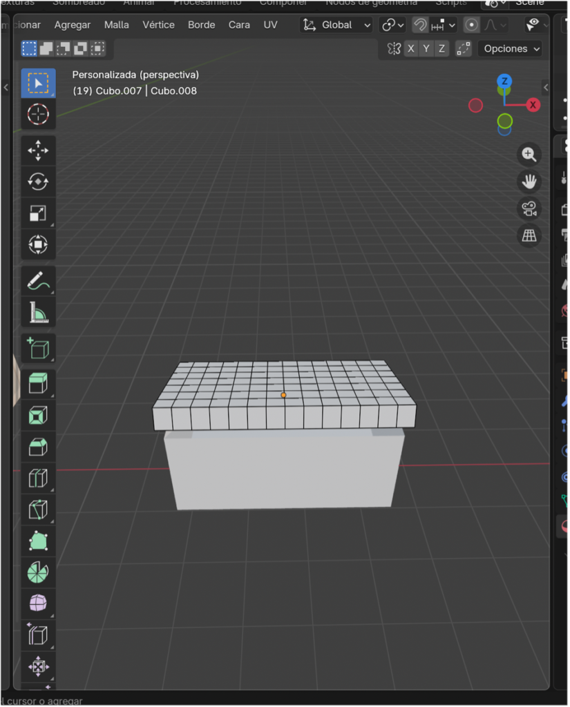 División de la tapa mediante cortes de bucle.