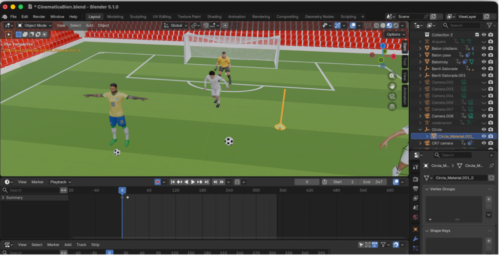 Slaloms de entrenamiento posicionados en el campo de la cinemática
