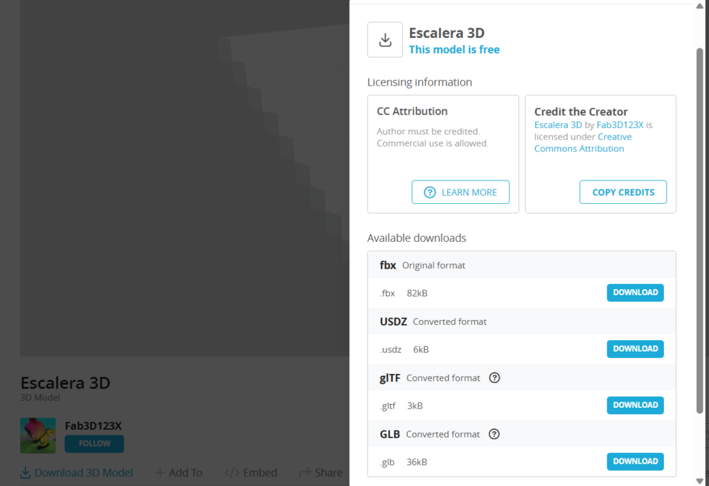 Descarga Sketchfab: Escaleras