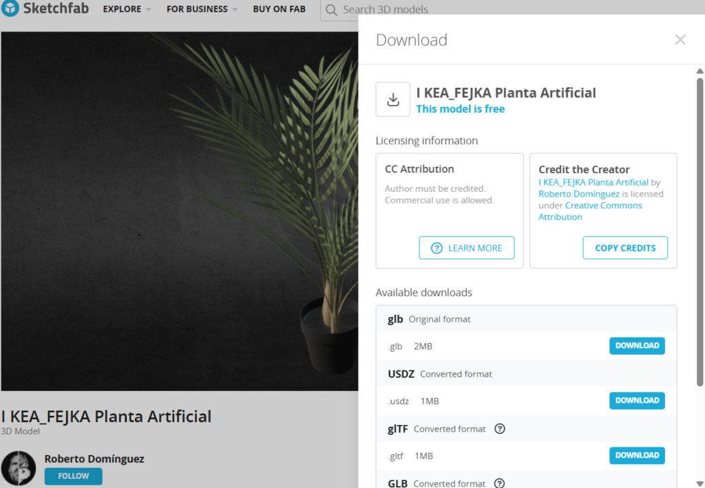 Descarga Sketchfab: Planta
