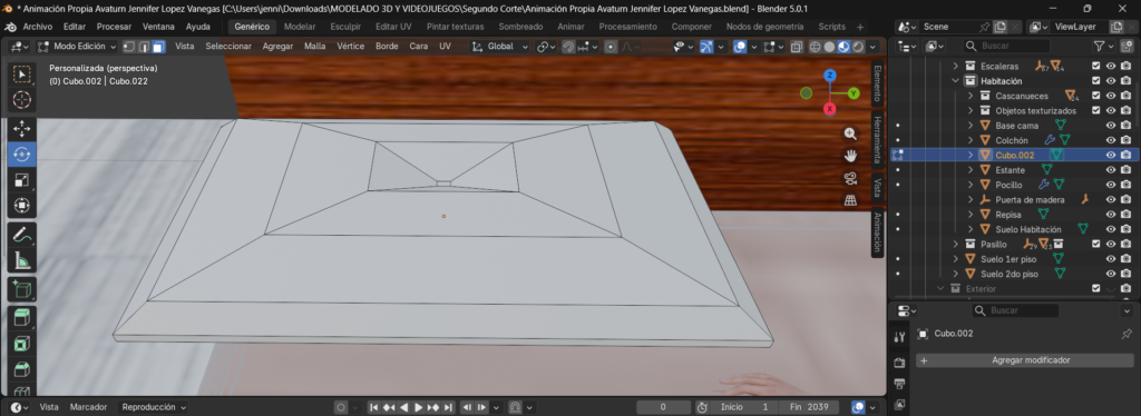 Creación de cinemática: Modelado de almohada
