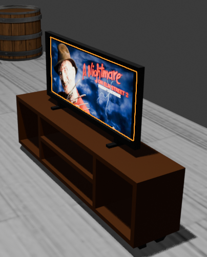 Creación de cinemática: Pantalla de TV con material de superficie Emisión