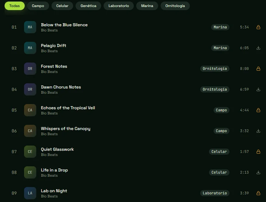 alt="interfaz BioBeats vibe coding plataforma musical biología"