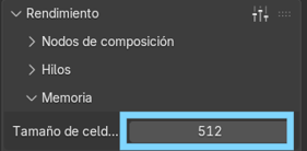 Creación de cinemática: Ajustes de salida Rendimiento