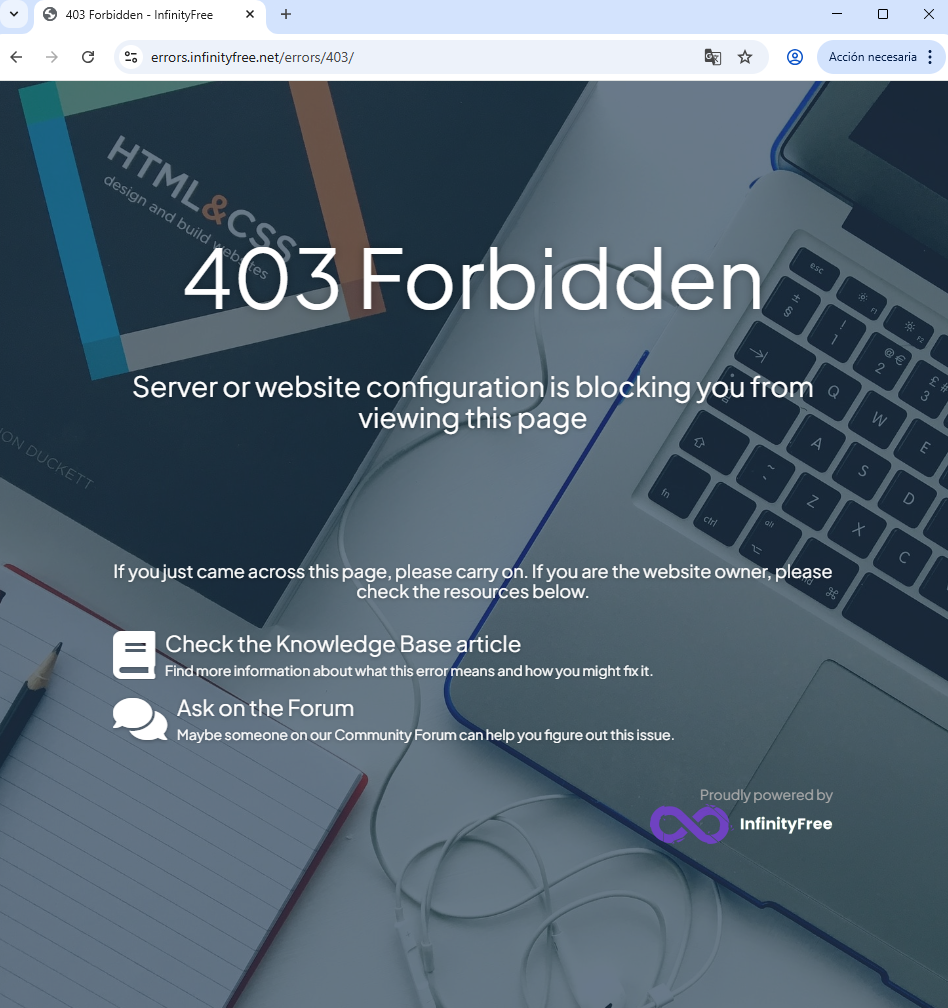 Error 403 Forbidden al intentar acceder a wp-includes