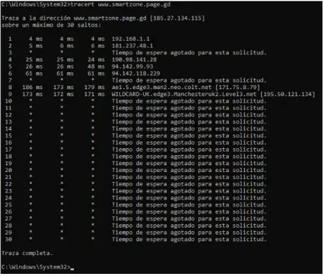 Trazado de ruta con Traceroute en pentesting web