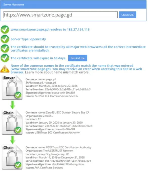 Registros de los certificados SSL