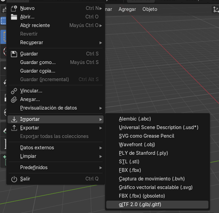 Exportacion de animacion en Blender