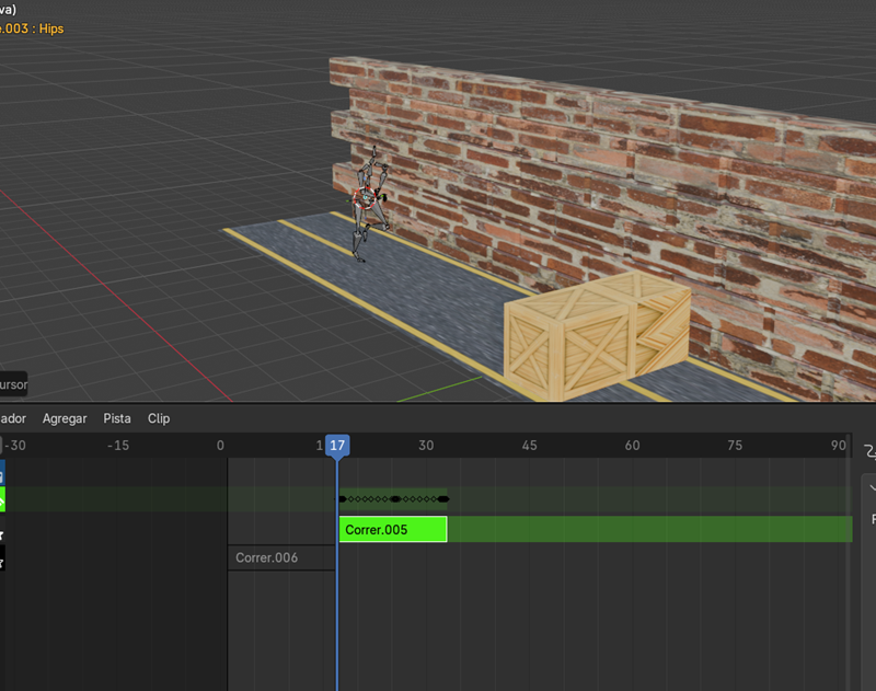 animación de parkour en Blender